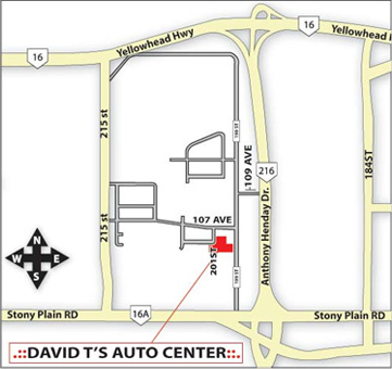 Map to David T's Auto Center